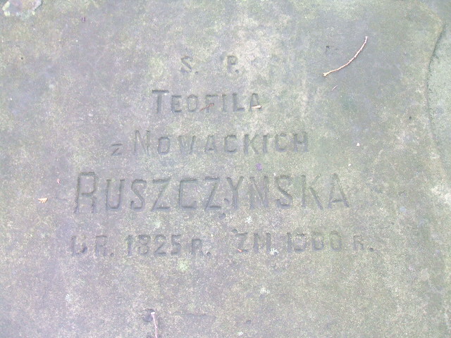 Teofila Ruszczynska 1825 Żyrardów - Grobonet - Wyszukiwarka osób pochowanych