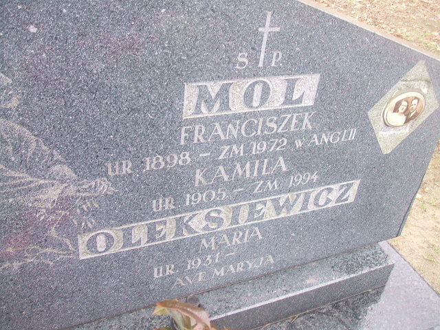 Kamila Stanisława Mol 1905 Żyrardów - Grobonet - Wyszukiwarka osób pochowanych