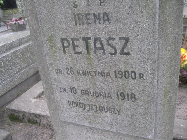 Irena Petasz 1900 Żyrardów - Grobonet - Wyszukiwarka osób pochowanych