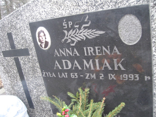 Anna Irena Adamiak 1929 Żyrardów - Grobonet - Wyszukiwarka osób pochowanych