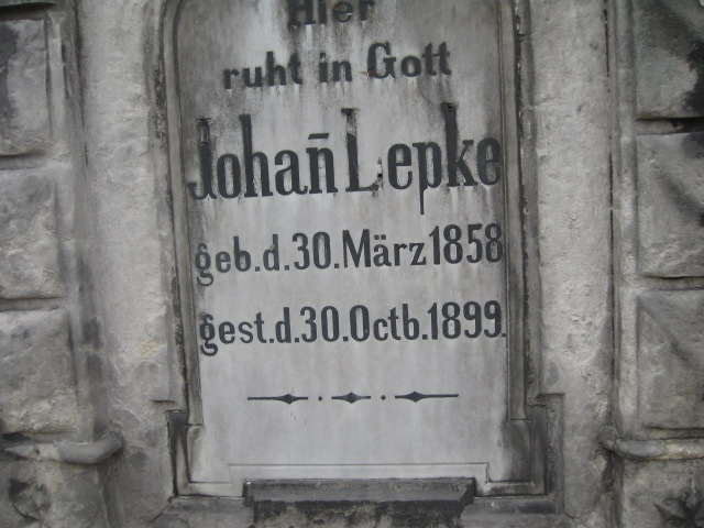 Johan Lepke 1858 Żyrardów - Grobonet - Wyszukiwarka osób pochowanych
