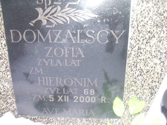 Hieronim Tadeusz Domżalski 1932 Żyrardów - Grobonet - Wyszukiwarka osób pochowanych