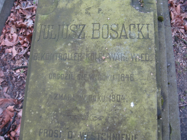 Juliusz Bosacki 1846 Żyrardów - Grobonet - Wyszukiwarka osób pochowanych