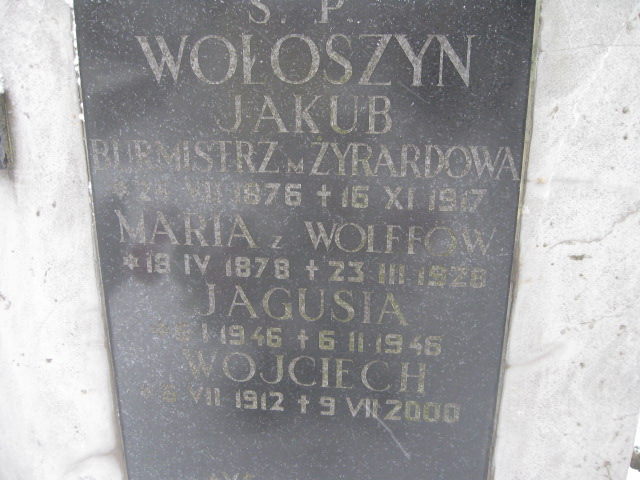 Jakub Wołoszyn 1876 Żyrardów - Grobonet - Wyszukiwarka osób pochowanych