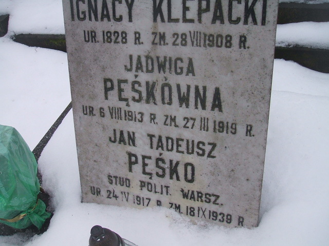 Ignacy Klepacki 1828 Żyrardów - Grobonet - Wyszukiwarka osób pochowanych