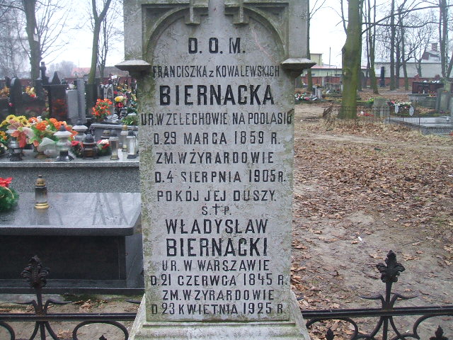 Franciszka Biernacka 1859 Żyrardów - Grobonet - Wyszukiwarka osób pochowanych