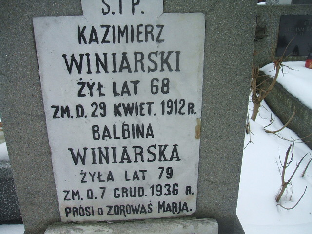 Kazimierz Winiarski Żyrardów - Grobonet - Wyszukiwarka osób pochowanych