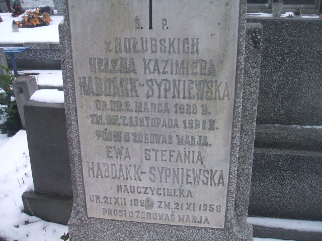 Ewa Stefania Habdank Sypniewska 1881 Żyrardów - Grobonet - Wyszukiwarka osób pochowanych