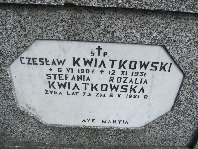 Czesław Kwiatkowski 1904 Żyrardów - Grobonet - Wyszukiwarka osób pochowanych