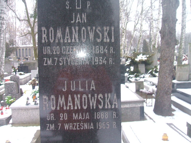 Jan Romanowski 1884 Żyrardów - Grobonet - Wyszukiwarka osób pochowanych
