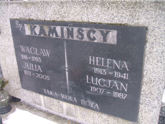 Helena Kamińska 1913 Żyrardów - Grobonet - Wyszukiwarka osób pochowanych