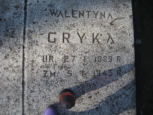 Walentyna Gryka 1889 Żyrardów - Grobonet - Wyszukiwarka osób pochowanych