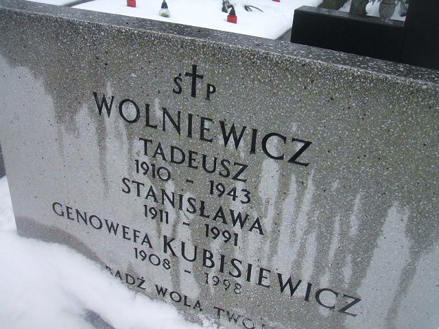 Tadeusz Wolniewicz 1910 Żyrardów - Grobonet - Wyszukiwarka osób pochowanych