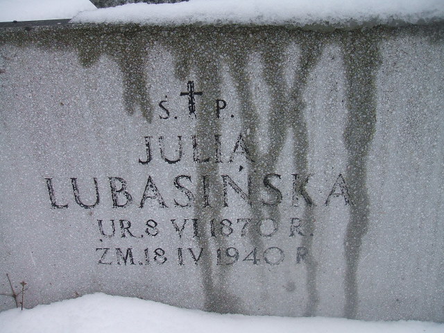 Julia Lubasińska 1870 Żyrardów - Grobonet - Wyszukiwarka osób pochowanych