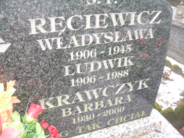 Władysława Ręciewicz 1906 Żyrardów - Grobonet - Wyszukiwarka osób pochowanych