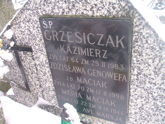 Maria Maciak Żyrardów - Grobonet - Wyszukiwarka osób pochowanych