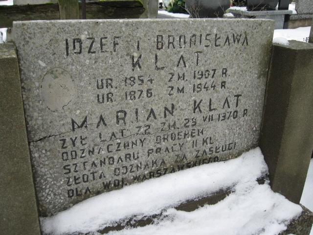 Bronisława Klat 1876 Żyrardów - Grobonet - Wyszukiwarka osób pochowanych