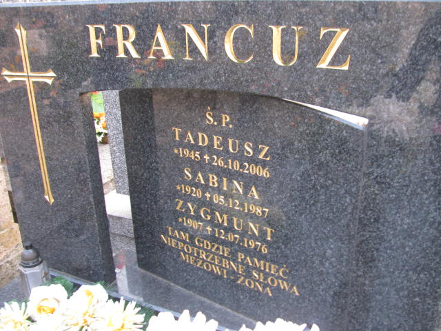 Zygmunt Francuz 1907 Żyrardów - Grobonet - Wyszukiwarka osób pochowanych