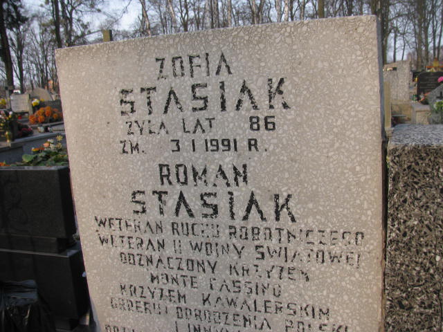 Zofia Stasiak 1904 Żyrardów - Grobonet - Wyszukiwarka osób pochowanych