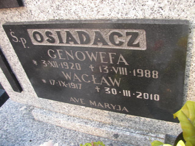 Wacław Osiadacz 1917 Żyrardów - Grobonet - Wyszukiwarka osób pochowanych