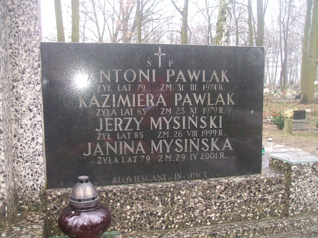 Janina Mysińska 1921 Żyrardów - Grobonet - Wyszukiwarka osób pochowanych