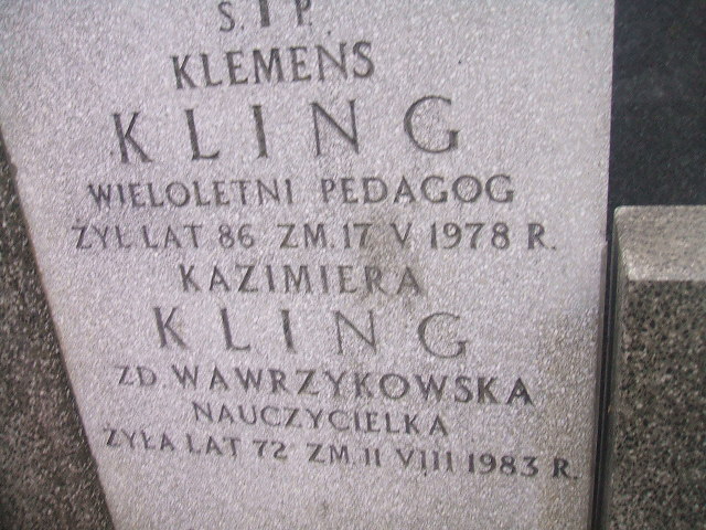 Klemens Kling 1892 Żyrardów - Grobonet - Wyszukiwarka osób pochowanych