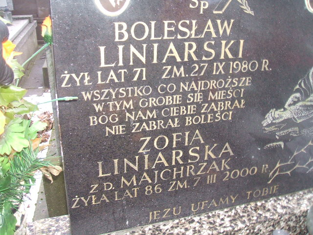 Zofia Liniarska 1913 Żyrardów - Grobonet - Wyszukiwarka osób pochowanych