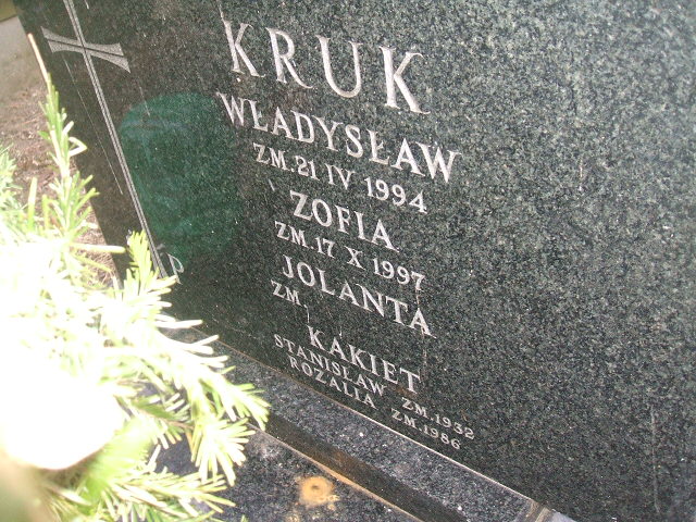 Jolanta Kruk 1955 Żyrardów - Grobonet - Wyszukiwarka osób pochowanych