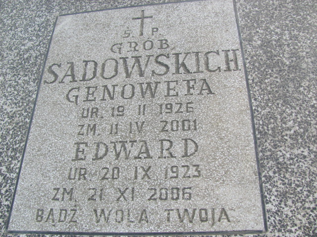 Edward Sadowski 1923 Żyrardów - Grobonet - Wyszukiwarka osób pochowanych