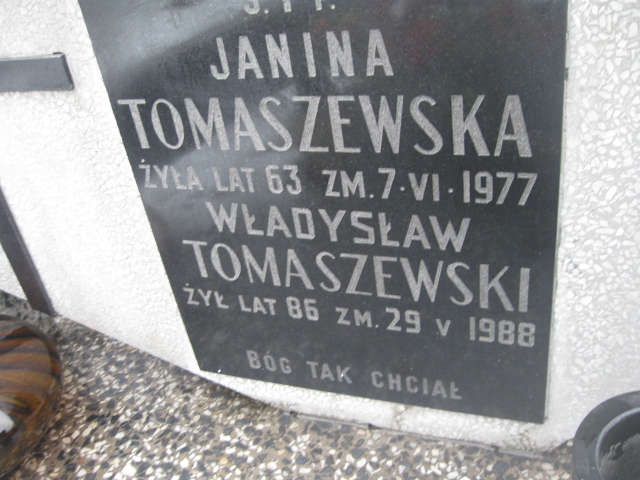 Janina Tomaszewska 1913 Żyrardów - Grobonet - Wyszukiwarka osób pochowanych