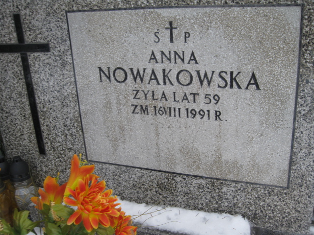 Anna Nowakowska 1932 Żyrardów - Grobonet - Wyszukiwarka osób pochowanych