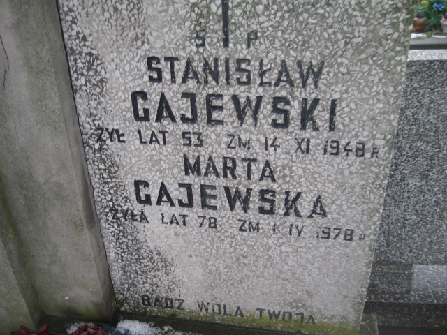 Marta Gajewska 1900 Żyrardów - Grobonet - Wyszukiwarka osób pochowanych