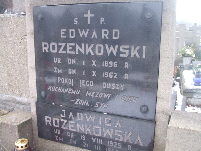 Edward Rozenkowski 1896 Żyrardów - Grobonet - Wyszukiwarka osób pochowanych