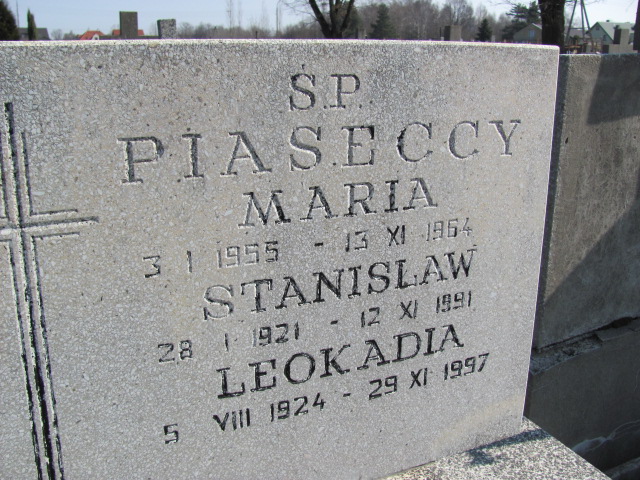 Maria Piasecka 1955 Żyrardów - Grobonet - Wyszukiwarka osób pochowanych