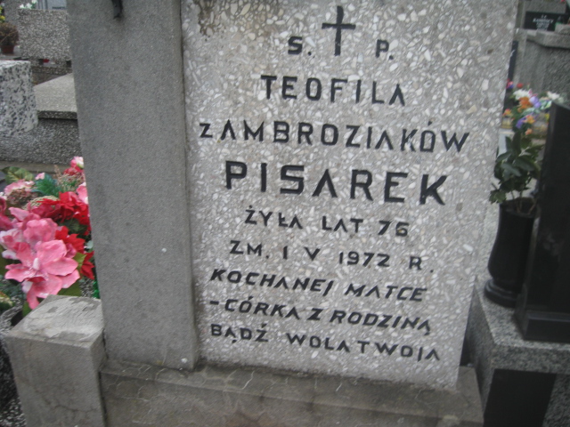 Teofila Pisarek 1895 Żyrardów - Grobonet - Wyszukiwarka osób pochowanych