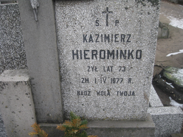 Kazimierz Hierominko 1904 Żyrardów - Grobonet - Wyszukiwarka osób pochowanych